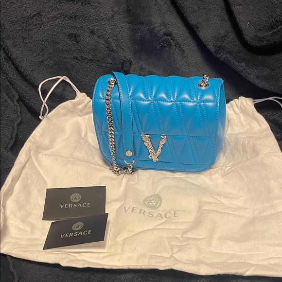 Versace Handbags - Versace Vibrant Blue Crossbody Bag